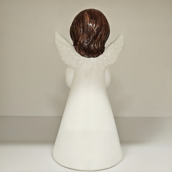 Vintage Homco Ceramic Angel Praying Figurines with Blue and Green Dresses - Picture 10 of 10